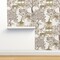 Chinoiserie Pagoda Leopard Print Watercolor Neutral Brown Cream Large Scale Custom Pre-pasted Wallpaper by Spoonflower Pre-Pasted Wallpaper 2FT Wide